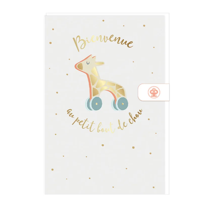 Carte de vœux avec enveloppe "Bienvenue au petit bout de chou"