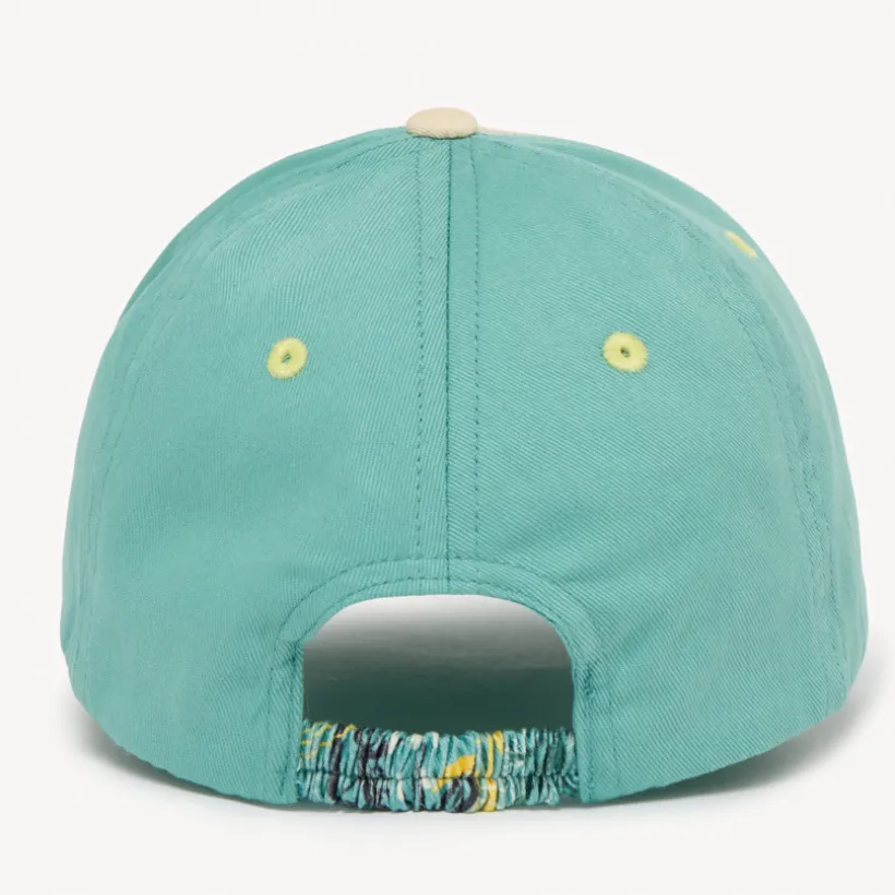 Casquette bicolore en toile motif tropical pour garçon