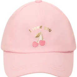 Casquette broderie cerises et foil print pour bébé fille