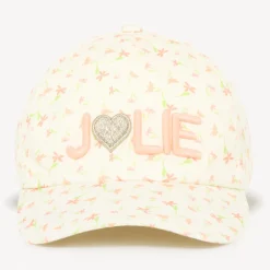 Casquette en twill imprimé fleurs et broderie 