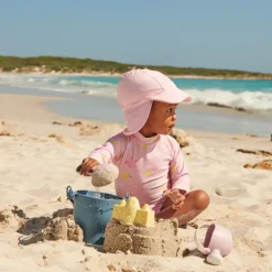Casquette saharienne anti-UV imprimé fleur d'hibiscus pour bébé fille