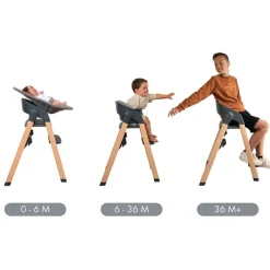 Chaise haute Grow With Me évolutive pliable Bois/Blanc