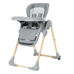Chaise haute réglable 0+ Jude - Bois et Gris