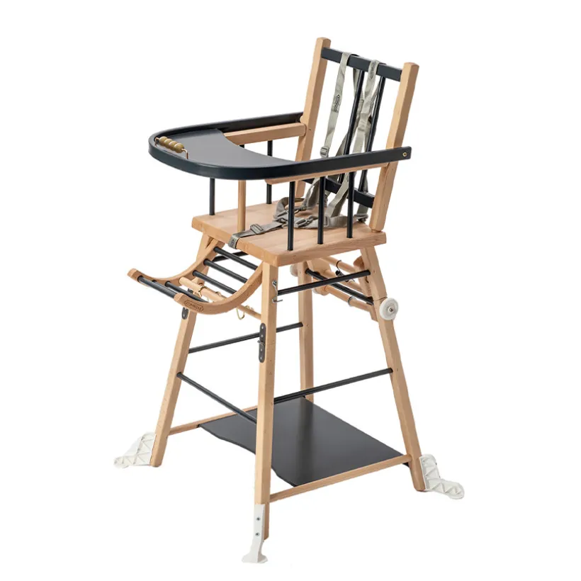 Chaise haute traditionnelle transformable Marcel anthracite