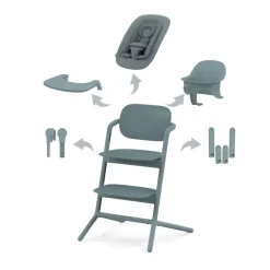 Chaise-haute évolutive Lemo 4 en 1 - Stone blue