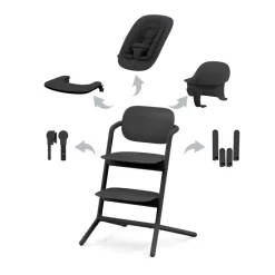 Chaise haute évolutive Lemo 4 en 1 Stunning Black