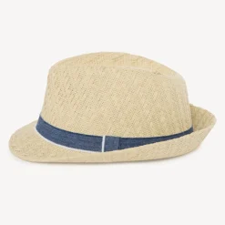 Chapeau trilby en paille avec galon pour garçon