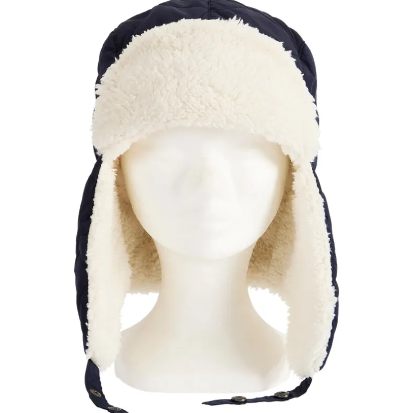 Chapka uni en toile et doublure sherpa pour garçon
