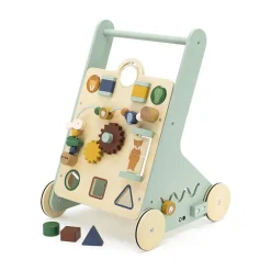 Chariot d'activité à pousser en bois animaux