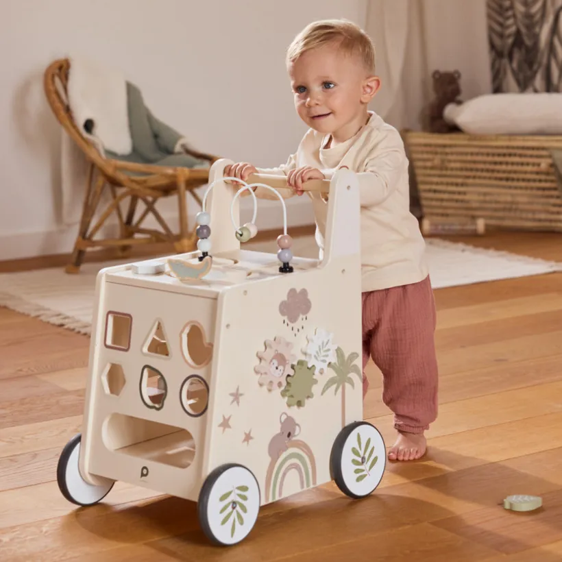 Chariot de marche ludique en bois Little Savane