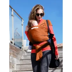 Écharpe de portage Basic avec 95% de coton bio fauve
