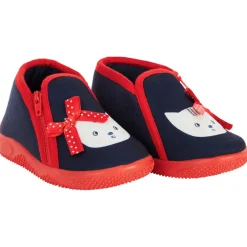 Chaussons avec print chat et noeud fantaisie pour bébé fille