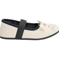 Chaussons Babies écru avec oreilles de chat pour bébé fille