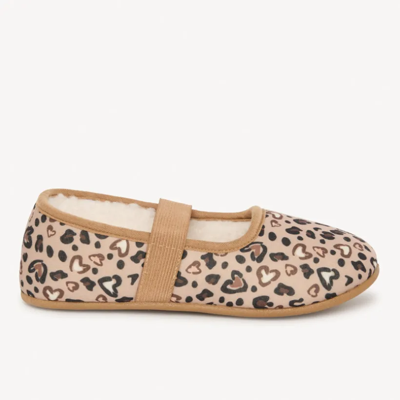 Chaussons babies imprimé cœurs/léopard pour fille