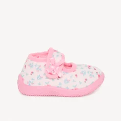 Chaussons babies imprimé fleuri pour bébé fille