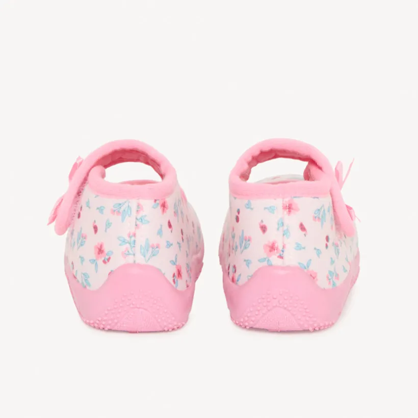 Chaussons babies imprimé fleuri pour bébé fille