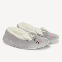 Chaussons babies lapin en velours et sherpa pour fille