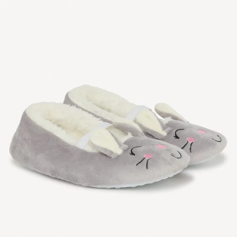 Chaussons babies lapin en velours et sherpa pour fille