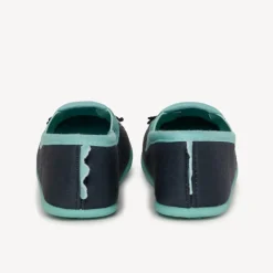 Chaussons bas noir et bleu brodé dinosaure pour garçon