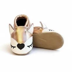 Chaussons bébé en cuir 12-18M Jade la renarde gold