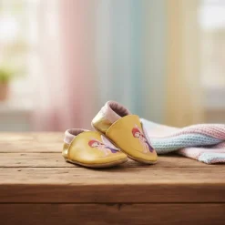 Chaussons bébé en cuir 6-12M Josée la fée jaune