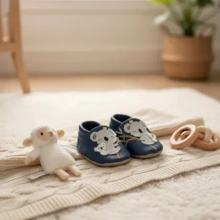 Chaussons bébé en cuir 12-18M Lucas le koala bleu