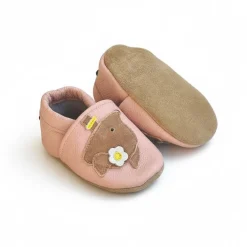 Chaussons bébé en cuir 12-18M Maguy la souris rose