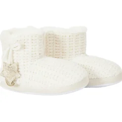 Chaussons bottes en tricot avec décos pailletée pour fille