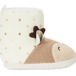 Chaussons bottes fourrés rennes de Noël pour fille
