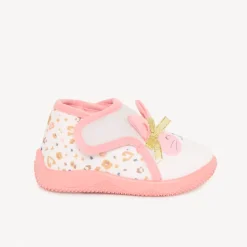 Chaussons bottillons motif chat pour bébé fille