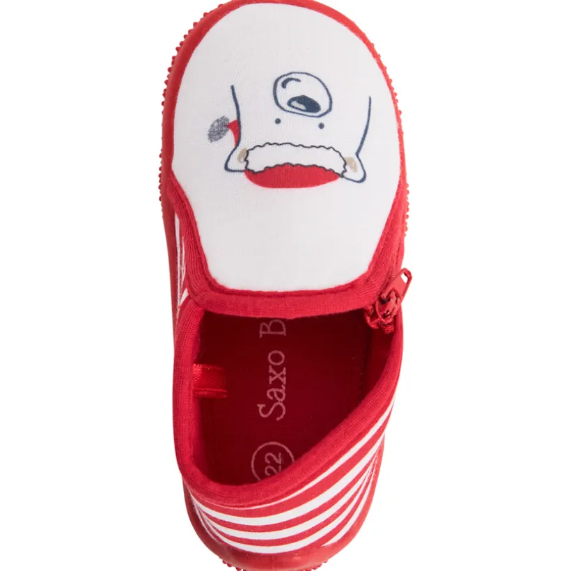 Chaussons bottillons rayés ours de Noël pour bébé
