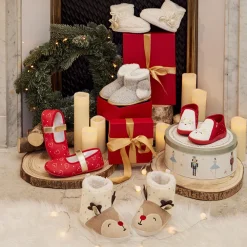 Chaussons bottillons renne de Noël pour bébé fille