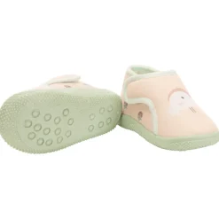 Chaussons bottillons velcro print oiseau pour bébé fille