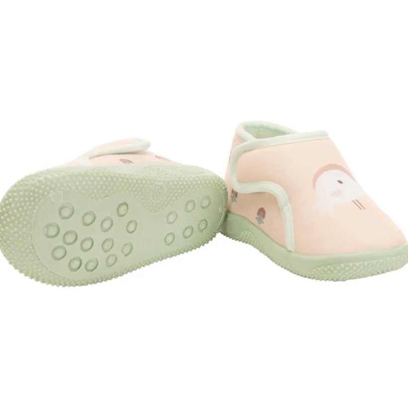 Chaussons bottillons velcro print oiseau pour bébé fille