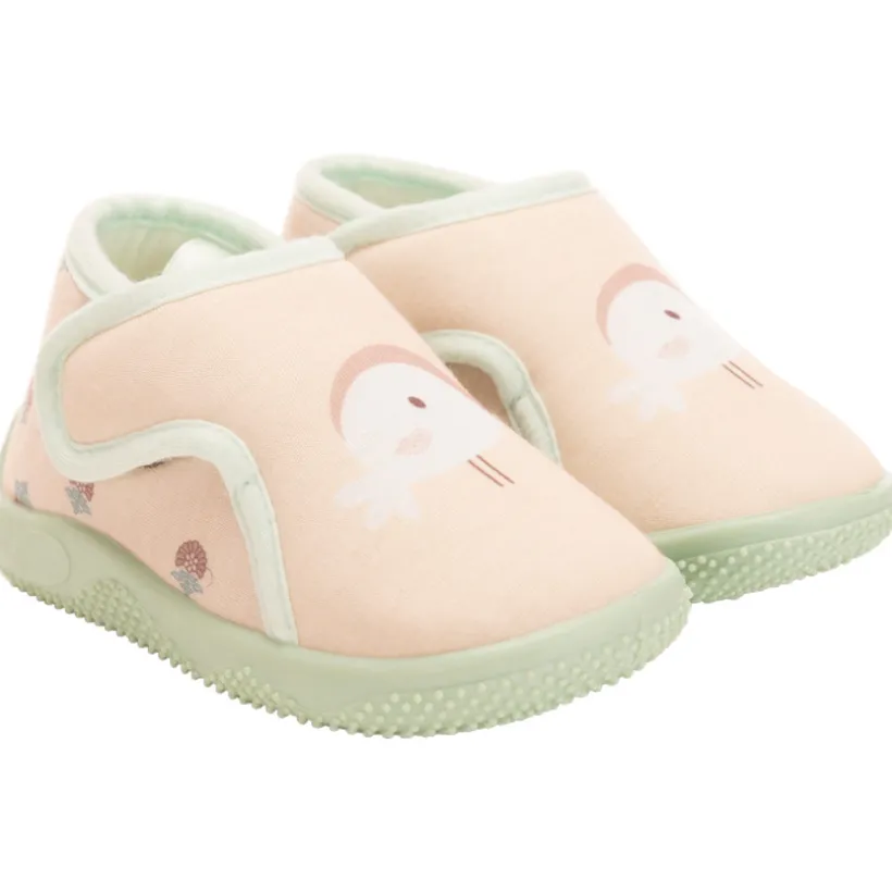 Chaussons bottillons velcro print oiseau pour bébé fille