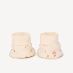 Chaussons en jersey imprimé fleurs pour bébé fille