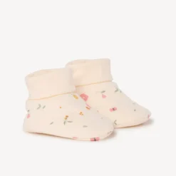 Chaussons en jersey imprimé fleurs pour bébé fille