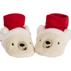 Chaussons en sherpa ourson de Noël pour bébé garçon