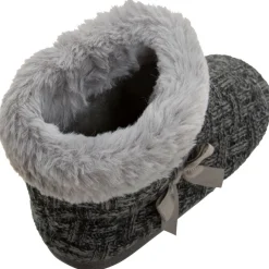 Chaussons forme bottes en tricot avec doublure en fausse fourrure