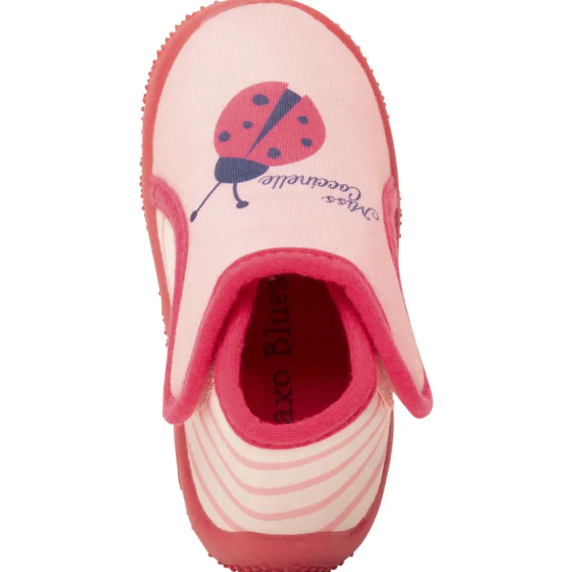 Chaussons forme bottillons print coccinelle à scratch pour bébé fille