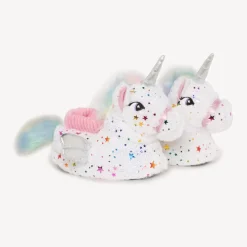 Chaussons peluche licorne imprimé étoiles pour fille