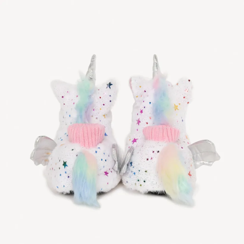 Chaussons peluche licorne imprimé étoiles pour fille