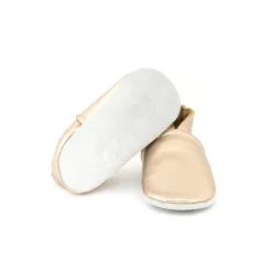 Chaussons souples 0-3M en cuir Babysoft doré
