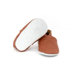 Chaussons souples 0-3M en cuir Babysoft cognac
