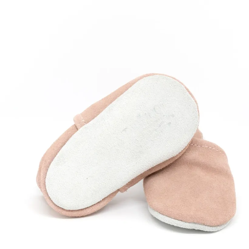 Chaussons souples 0-3M en suède Babysoft antique
