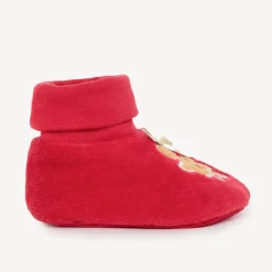 Chaussons velours motif biscuit de Noël pour bébé fille