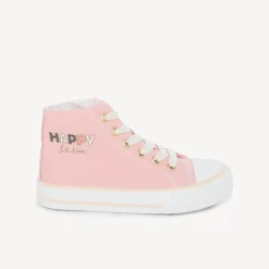 Chaussures en toile montante à zip et lacets fantaisie pour fille