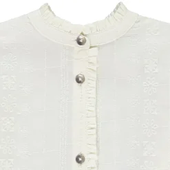 Chemise brodée à manches longues bouffantes pour fille