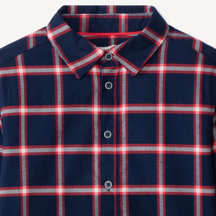 Chemise à carreaux et manches rétractables pour garçon