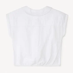 Chemise col claudine nouée à la taille pour bébé fille